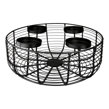 Adventsleuchter „Basket“ von Gilde – Schwarz Metall Ø 27 cm