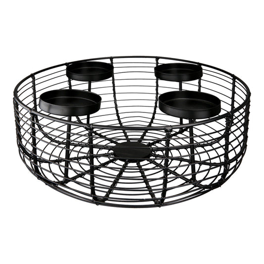 Adventsleuchter „Basket“ von Gilde – Schwarz Metall Ø 27 cm