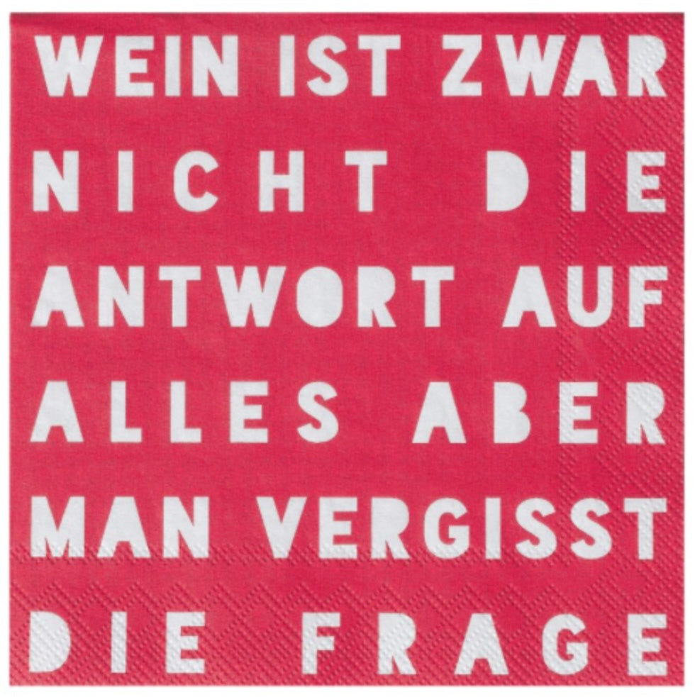 Cocktailservietten 25x25 cm "Wein ist zwar nicht die Antwort aber…" von räder design