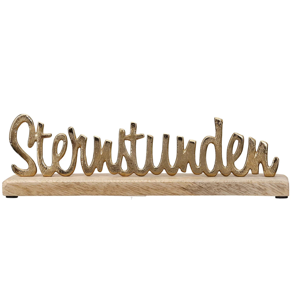 Schriftzug „Sternstunden“ von Gilde – Deko-Schriftzug aus Aluminium & Mangoholz