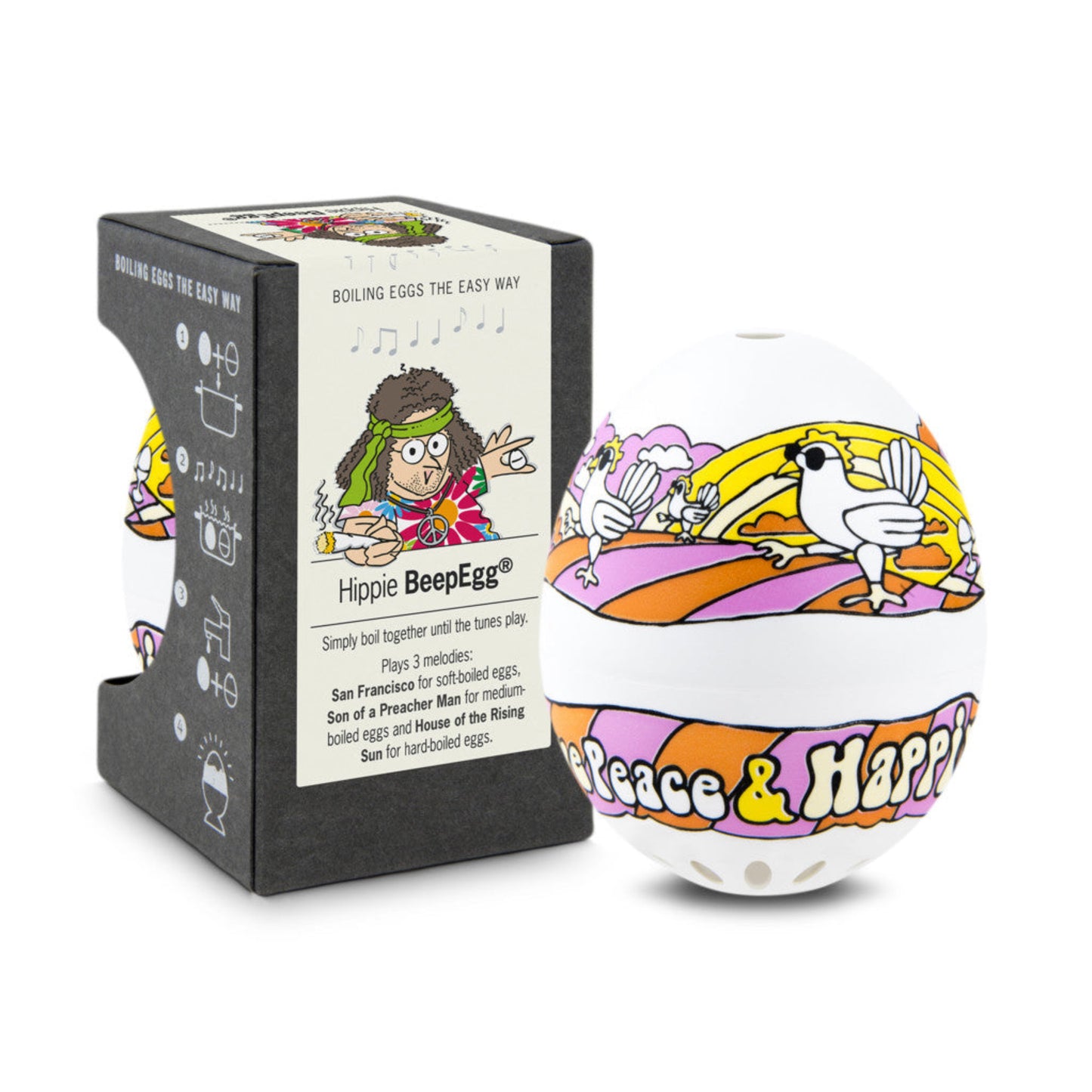 Hippie PiepEi von Brainstream - Die lustige Geschenkidee - Spielend Eier kochen mit viel Spaß