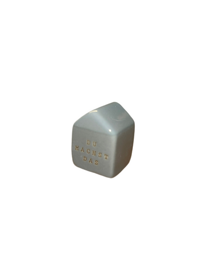 Mini-Häuschen Steinzeug Glücksbringer von räder design mit Grußbootschaft Mitbringsel 2,5x3,5