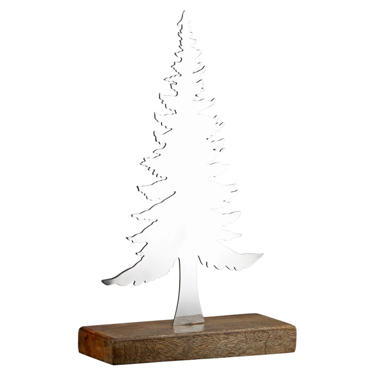 Standrelief Tannenbaum „Bor“ von Gilde – Silberfarbene Weihnachtsdeko aus Stahl