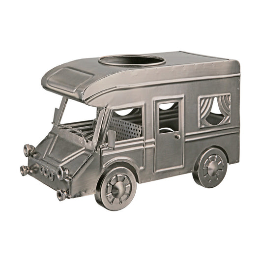 Flaschenhalter,"Wohnmobil" Wohnmobilmotiv aus Metall silberfarben von Gilde Maße: L. 30.5 cm, B. 16 cm, H. 18.5 cm