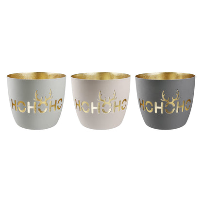 Windlicht „HoHoHo“ von Gilde – Metall-Windlicht mit Hirschgeweih Ø 10 cm
