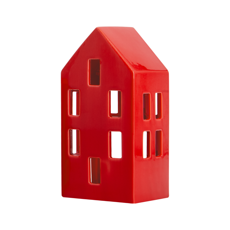 Teelichthaus Nyhavn red von Remember Rotes Lichthaus aus Porzellan