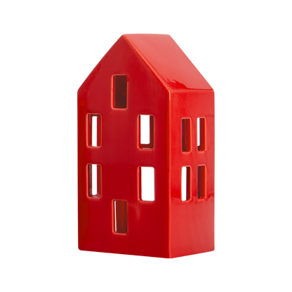 Teelichthaus Nyhavn red von Remember Rotes Lichthaus aus Porzellan