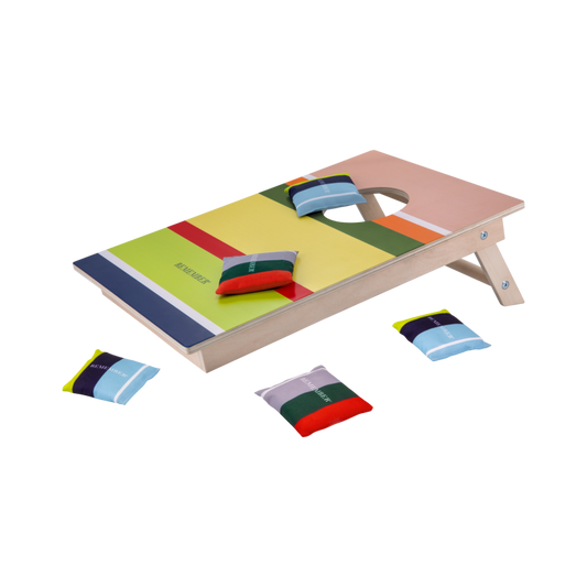 Cornhole von Remember das Outdoorspiel inkl. Wurfsäcke Retro Version Farbenfroh