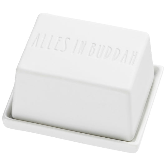 Butterdose (klein) aus Porzellan " Alles in Buddha " von räder design Hingucker dekorativ lustig Geschenk (halber Butter Block)