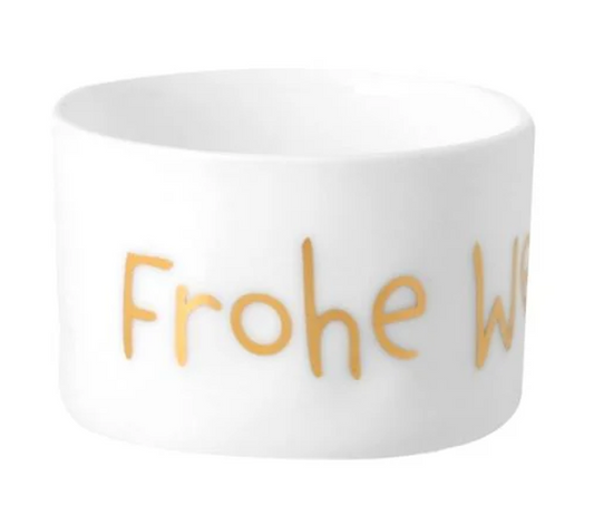 Teelichthalter aus Porzellan "Frohe Weihnachten" von räder design - Weihnachten Weihnachtsdekoration