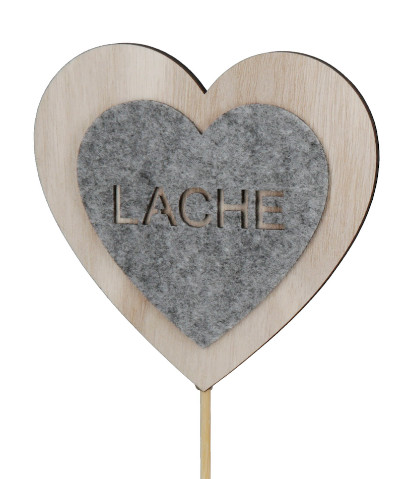 Standrelief Herz " Lebe Liebe Lache " von Gilde Herzaufsteller Geschenk