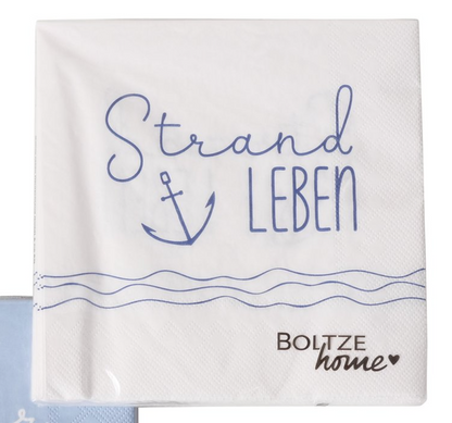 Servietten "Sailor" Meerliebe/Strandleben, 20 Stück von Boltze - Serviette Maritim