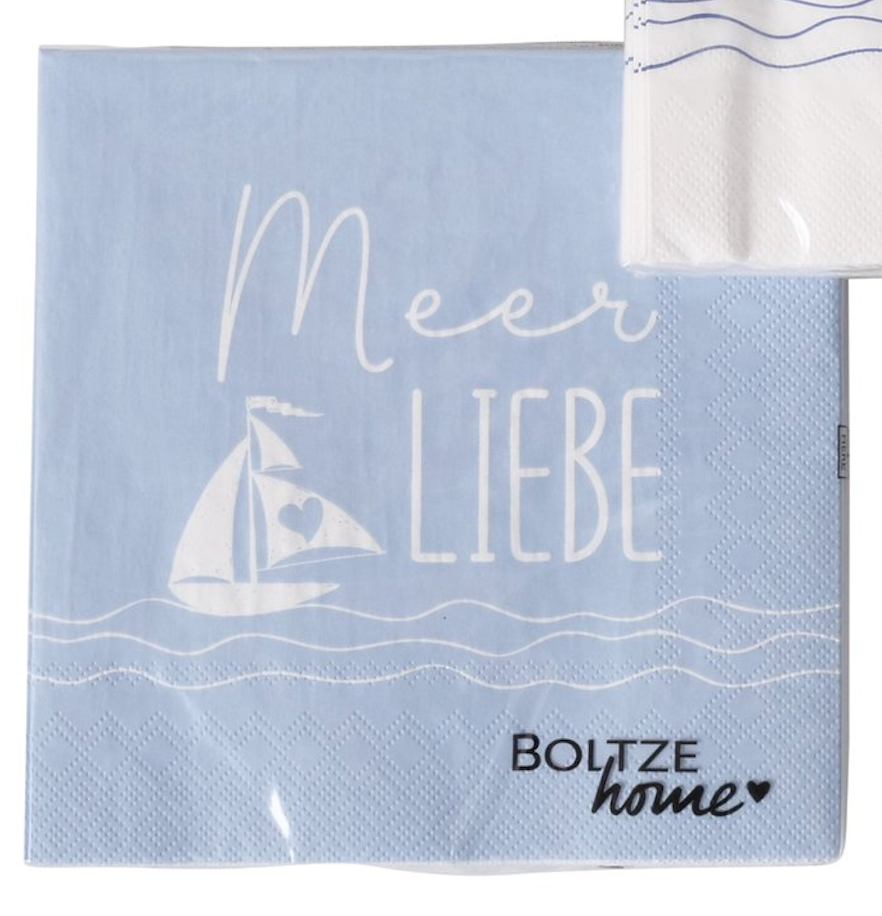 Servietten "Sailor" Meerliebe/Strandleben, 20 Stück von Boltze - Serviette Maritim