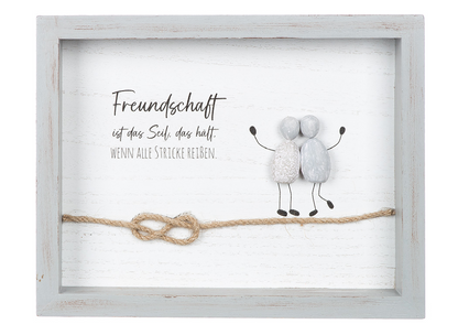 Steinbild rechteckig "Freunde/Freundschaft" von Gilde Ein Bild für die Freundschaft aus Stein Geschenk für die Freundschaft Freund Freundin 2 Varianten