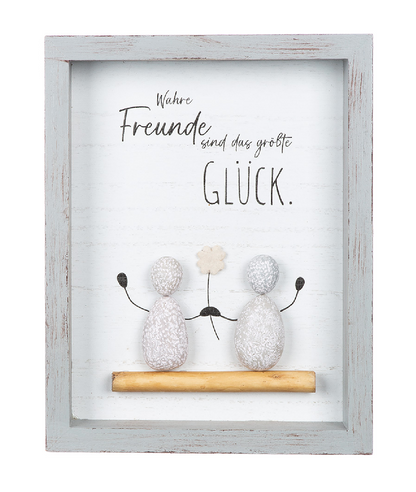 Steinbild rechteckig "Freunde/Freundschaft" von Gilde Ein Bild für die Freundschaft aus Stein Geschenk für die Freundschaft Freund Freundin 2 Varianten