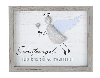 Steinbild rechteckig "Schutzengel/Engel" von Gilde Glücksbringer Engel Stein liebevolles Geschenk