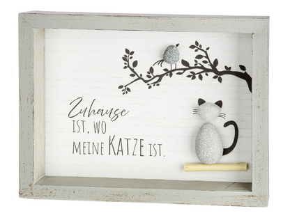 Steinbild rechteckig "Tierliebe" von Gilde Freund haben Pfoten Hund Katze Geschenk Stein in 2 Varianten