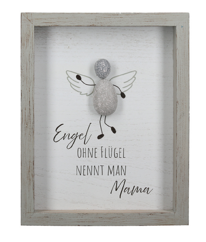 Steinbild rechteckig "Mama Papa" von Gilde mein Held Papa Engel Mama Geschenkidee Stein
