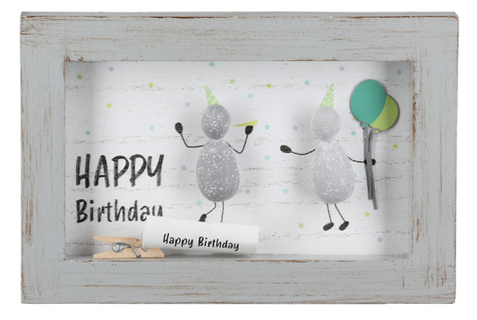 Steinbild rechteckig Happy Birthday Grund zum Feiern von Gilde Geschenkidee originell Geburtstag Feier Stein