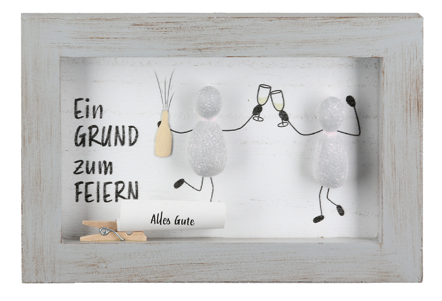 Steinbild rechteckig Happy Birthday Grund zum Feiern von Gilde Geschenkidee originell Geburtstag Feier Stein