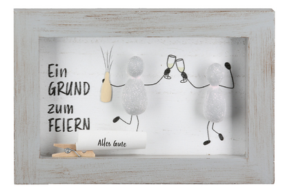 Steinbild rechteckig Happy Birthday Grund zum Feiern von Gilde Geschenkidee originell Geburtstag Feier Stein