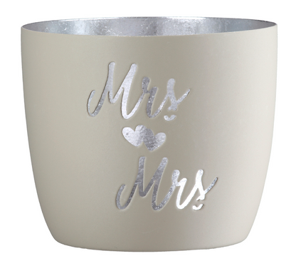 Windlicht aus Metall "Mr. & Mr./ Mrs. & Mrs." von Gilde