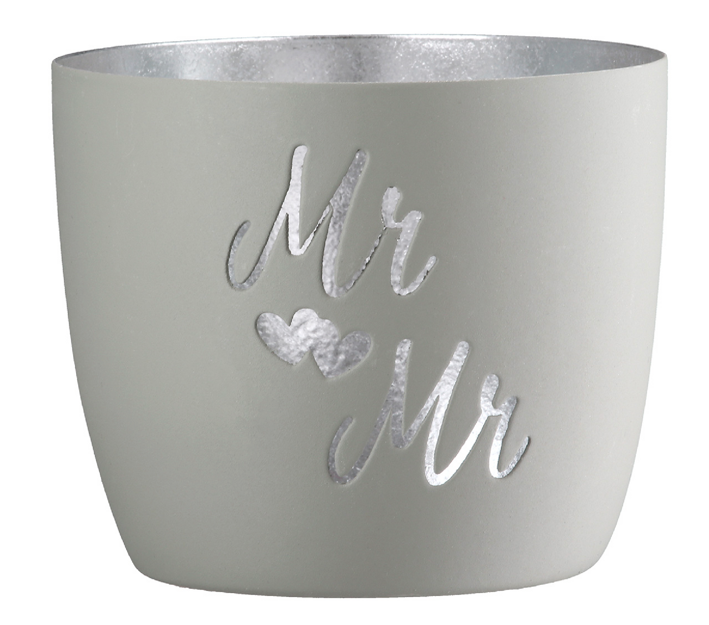 Windlicht aus Metall "Mr. & Mr./ Mrs. & Mrs." von Gilde