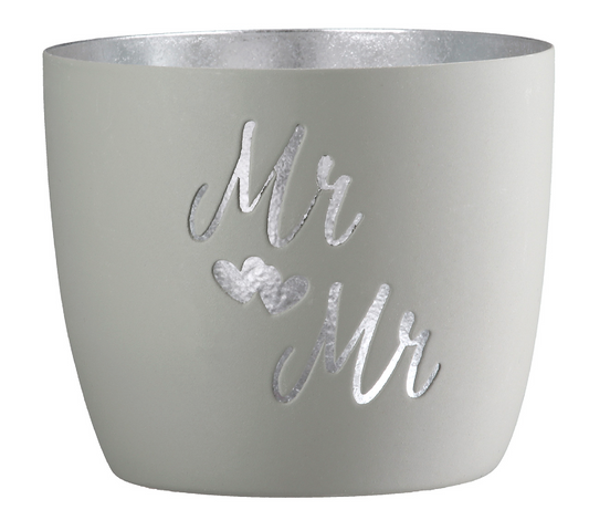 Windlicht aus Metall "Mr. & Mr./ Mrs. & Mrs." von Gilde