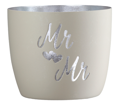 Windlicht aus Metall "Mr. & Mr./ Mrs. & Mrs." von Gilde