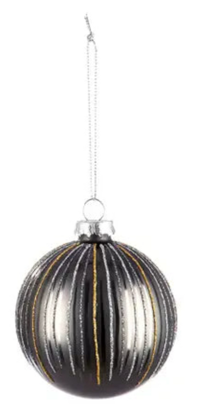 Baumkugel „Istanbul“ von Gilde – Gestreifte Glas-Weihnachtskugeln Ø 8 cm