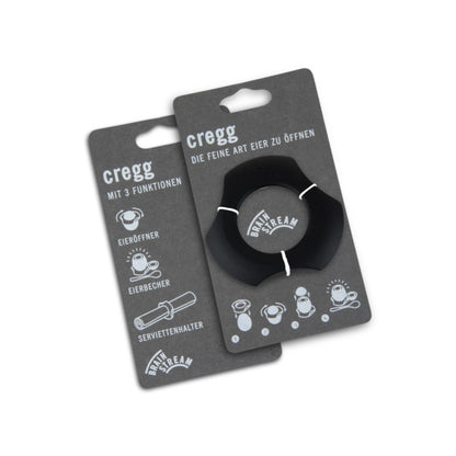 cregg in Schwarz -Die feine Art Eier zu öffnen - Eieröffner / Eierbecher / Serviettenhalter von Brainstream
