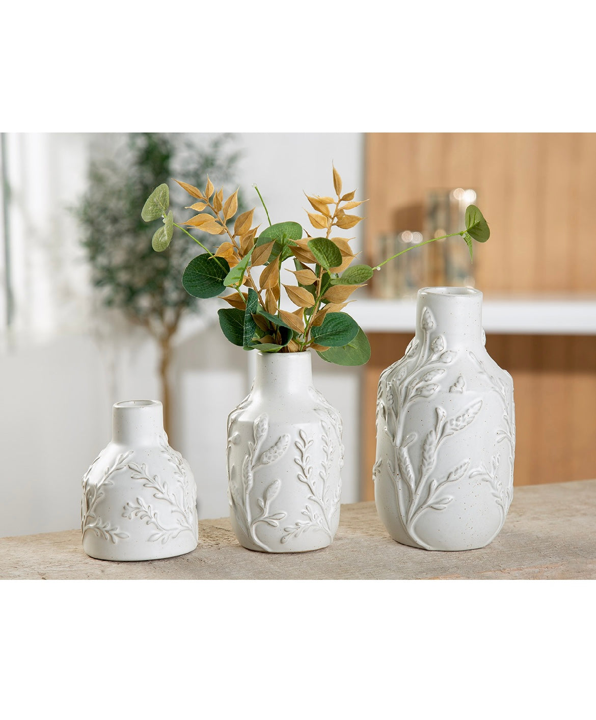 Vase aus Keramik mit Blumenmuster 18 cm von Gilde