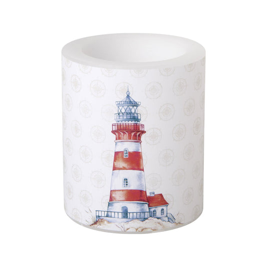Windlicht-Kerze " Leuchtturm/Lighthouse " von ihr