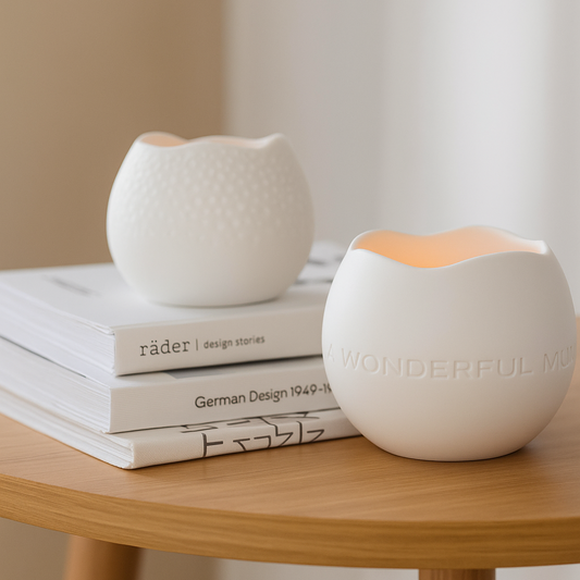 Teelichthalter aus Porzellan " Wundervoll " von räder design du bist Wundervoll Geschenkidee