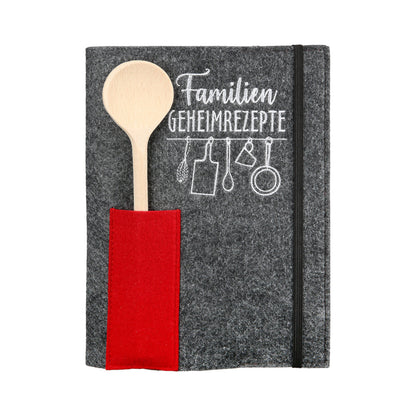 Kochbuch „Familien Geheimrezepte“ von Gilde – Rezeptbuch zum Selberschreiben mit Filzeinband