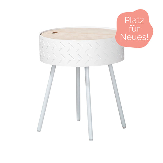 Beistelltisch rund Storage aus Metall von Gilde - skandinavisch zeitlos Holz und Metall kleiner Tisch