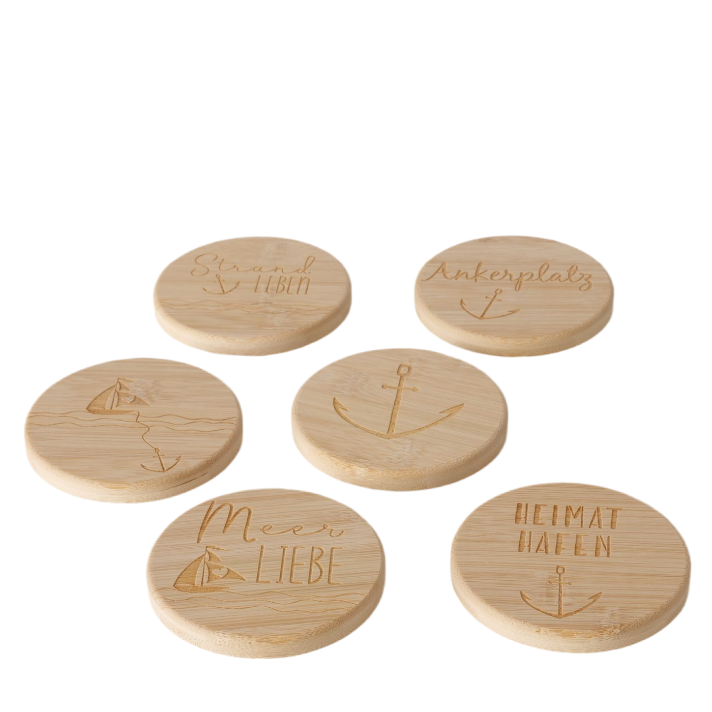 Untersetzer Sailor aus Holz, gelasert von Boltze - Nordische Sprüche, Geschenkidee