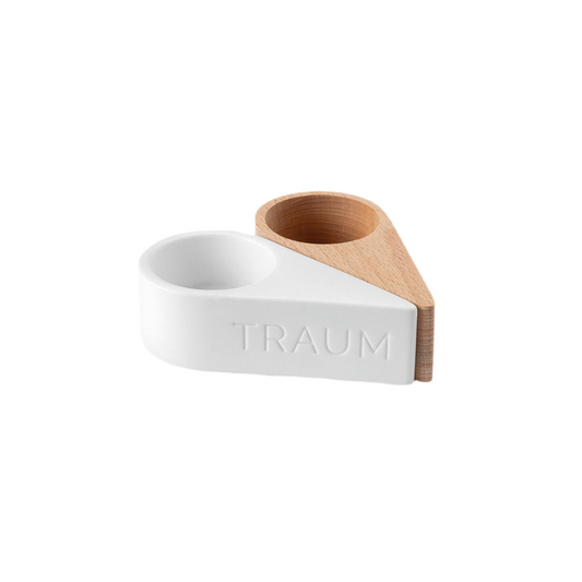 Teelichthalter aus Porzellan und Holz "Traum & Zeit" von räder design - Origineller Teelichthalter