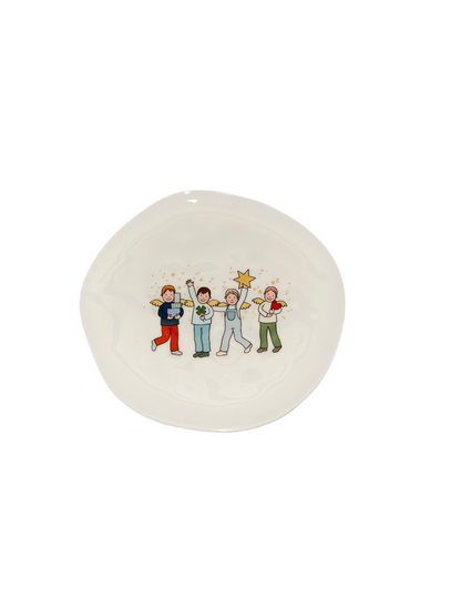 Teller (klein) aus Porzellan " Himmlische Brüder " von räder design - Weihnachten Weihnachtsdekoration
