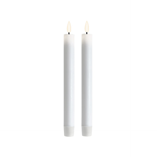LED Stabkerzen 2 Stück 24 cm Weiß von Deluxe / Unique Homeart Candle / Kerzen