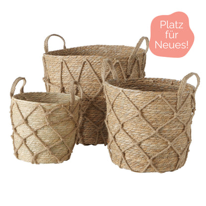 Top Angebot Große Körbe aus Seegras, 3er-Setpreis skandinavisch von Boltze Korbset Highlight Körbe viel Stauraum insgesamt 3 Körbe hochwertig