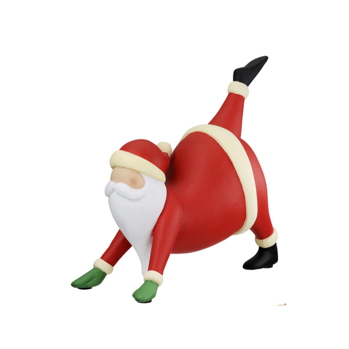Große Yoga Santa Figur von Gilde – Lustige Weihnachtsfigur aus Kunstharz 3er Set