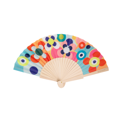 Handfächer Sushi von Remember Retro Fächer mit Blumen und Farbenfroh