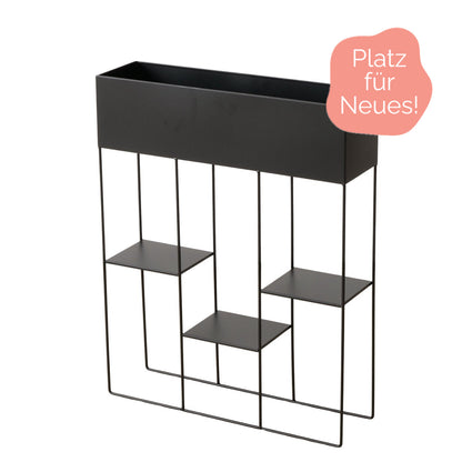 Modern metal shelf with 3 shelves and flower box (indoor) by Boltze