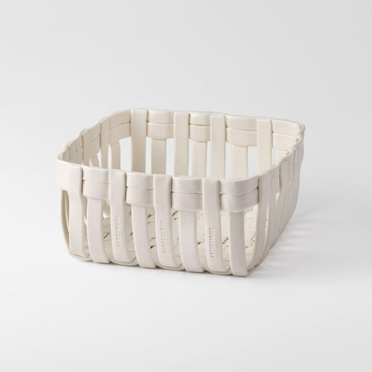 Porzellan Korb Flechterei Kunstwerk groß von räder design modernes Deko Highlight 25,2x25,7x11,5cm