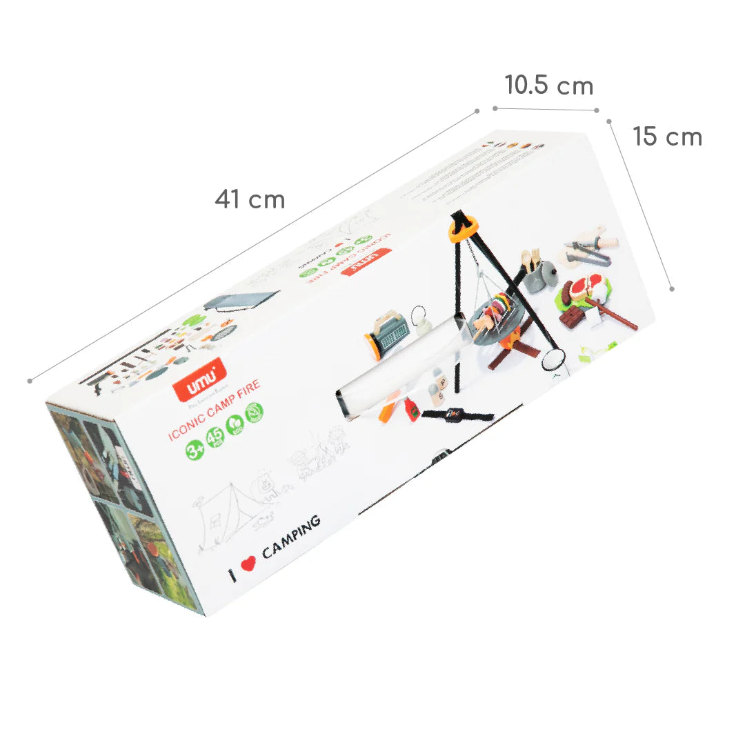 Camping Spielset aus Holz 45-teilig von UMU für kleine Camper Holzspielzeug
