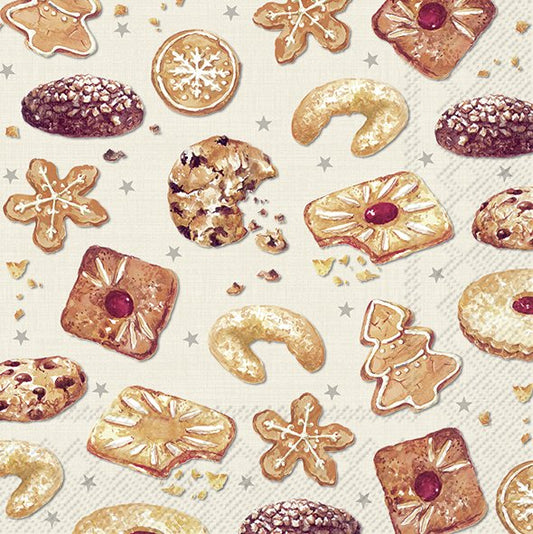 Servietten 33x33 cm "Kekse/Baked Cookies" von ihr - Weihnachten Weihnachtsdekoration