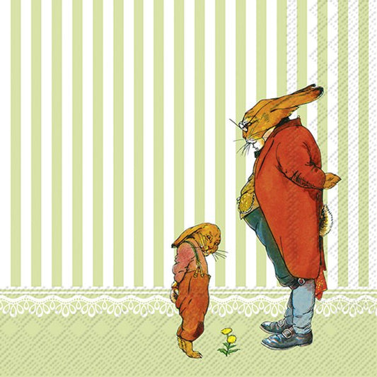Servietten 33x33 cm "Hasenlehrer mit Hasenmax" von ihr - Ostern Osterdekoration