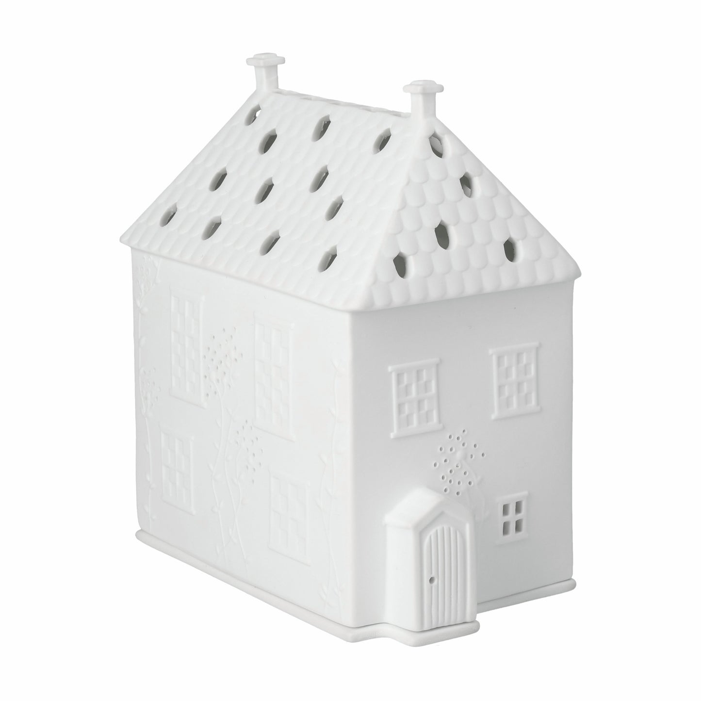 Großes Lichthaus aus Porzellan mit Blumenranken von räder design - Kerzenhalter Geschenkidee