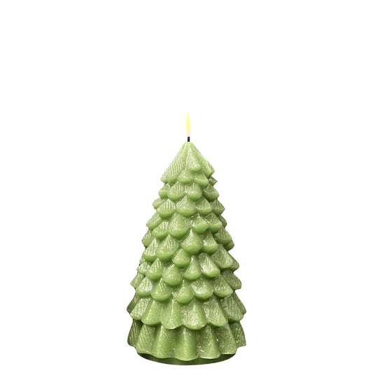 LED Kerze Weihnachtsbaum hellgrün 18 cm von Deluxe Homeart - Weihnachten Weihnachtsdekoration